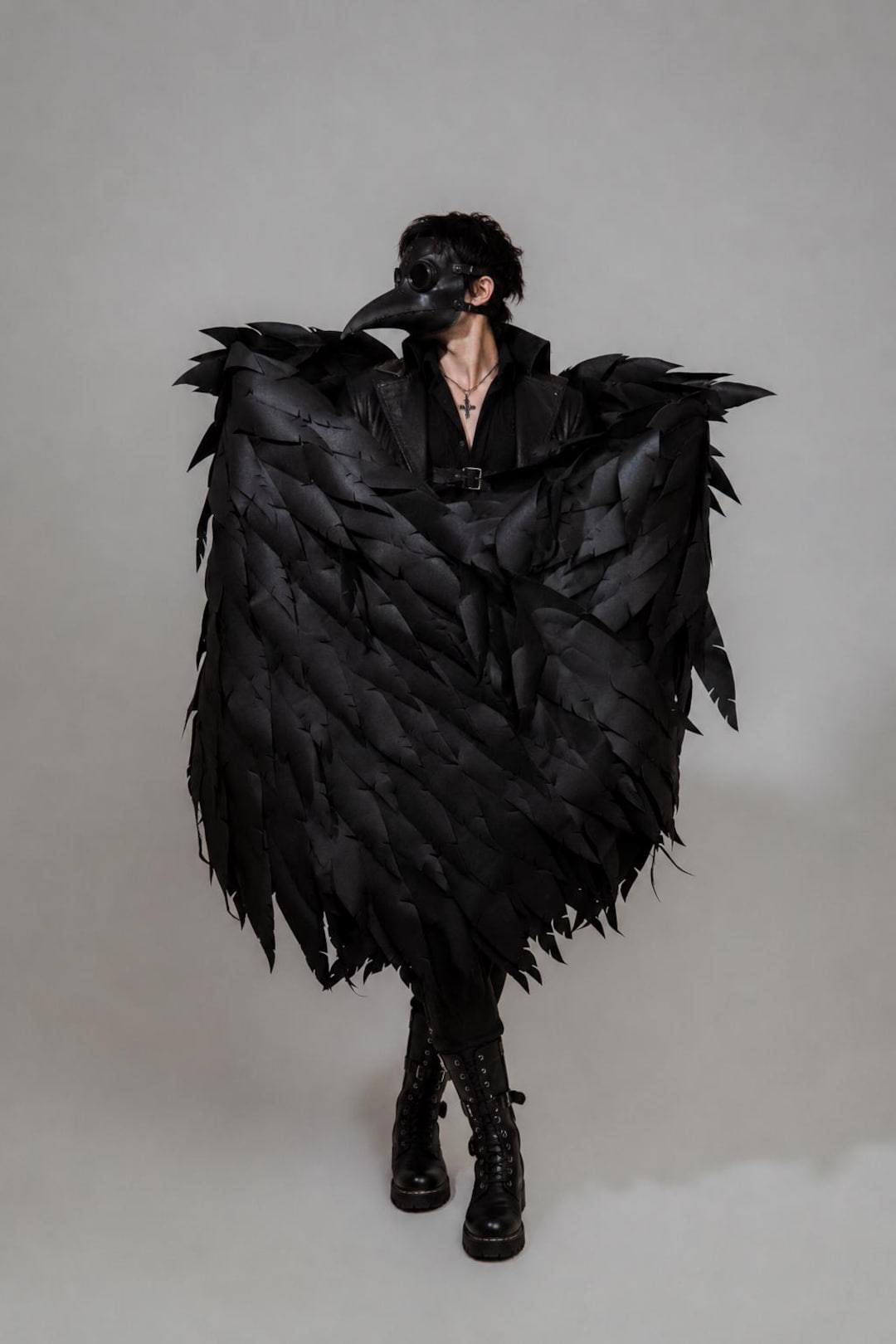 Black Raven Wings Costume Gothic Plague Doctor Performance Outfit - Etsy