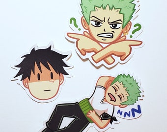 One Piece Anime Sticker Pack: Luffy & Zoro Decals