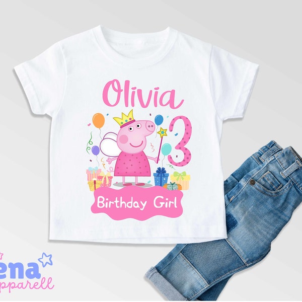 Pig Birthday Shirt, Birthday Party Tshirt, Girl birthday Shirt, Boy Birthday Shirt, Family Birthday Shirt, Toddler Birthday Shirt, All Sizes