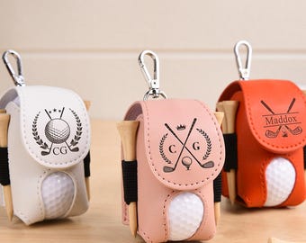 Personalized Golf Ball Bag, Custom Golf Ball Waist Bag, Stylish Pouch for Golf Balls, Leather Golf Bag, Storage Pocket Golf Tee Bag
