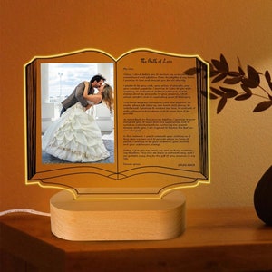 Personalized Photo Night Light Plaque, Custom LED Acrylic with Photo, Couple Gifts, Valentine&#39;s Day Gifts, Anniversary Gifts, Wedding Gifts
