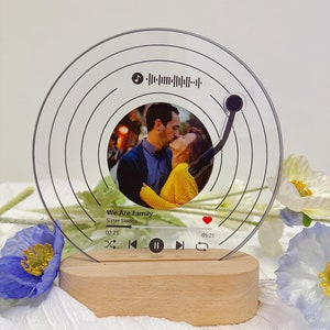 Personalized Vinyl Record with Phot, Acrylic Song Plaque, Anniversary Gift for Friends, Birthday Gift, Christmas Gifts, Photo and Music Gift