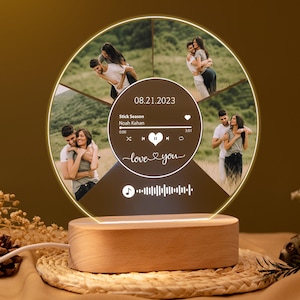 Custom Acrylic Music Plaque Photos Plaque, Personalized Acrylic Music Plaque, Custom Couple Photos Music Plaque, Christmas Gift,Gift for Him