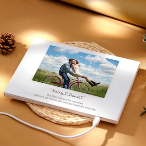 Videolibro personalizado, pantalla vertical, portada personalizada, álbum que reproduce videos, regalo de bodas, regalo de cumpleaños, marco de video, regalo de aniversario