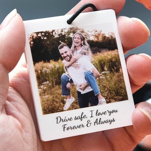 Personalized Photo Car Ornament,First Car Gift,Custom Photo Car Ornament,Driving Test Pass,Valentines Day Gift for Him,Boyfriend Husband