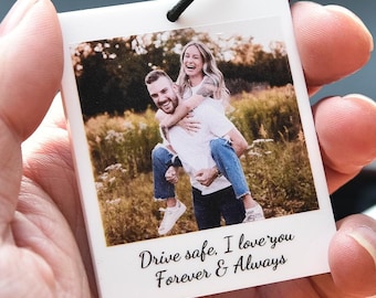 Adorno personalizado para coche con foto, regalo para el primer coche, adorno personalizado para coche con foto, aprobado del examen de conducir, regalo de San Valentín para él, novio o marido