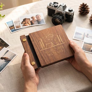 Anpassat graverat minifotoalbum i trä, personligt A6-examensminnesalbum, studentpresent till klasskamrater och vänner