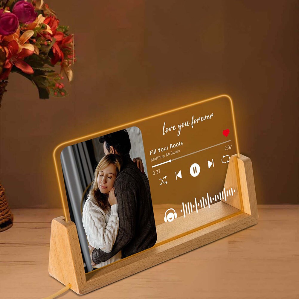 Custom Music Plaque Music Code Song Decor Photo Decor Gift For Couples