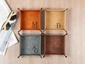 Hand Crafted Personalized Leather Valet Tray | Men’s Engraved Catchall - Father’s Day