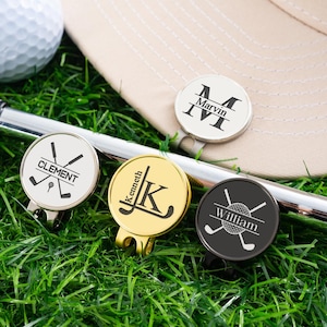 Custom Engraved Golf Ball Marker with Magnetic Hat Clip, Personalized Monogram Hat Ball Marker, Custom Gift for Men, Groomsmen Gift