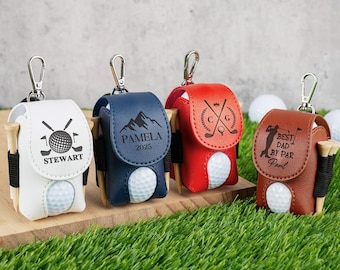 Personalisierte Leder Golfballtasche, Golf Tees Halter