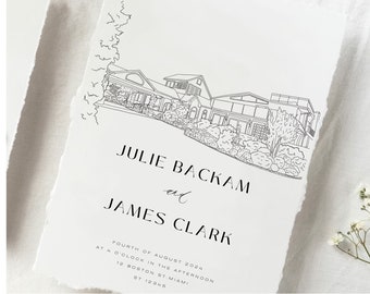Custom Venue Illustration for Wedding Invitation Custom Venue Sketch Wedding Invite Custom Illustration Wedding Venue for Invitation Sketch