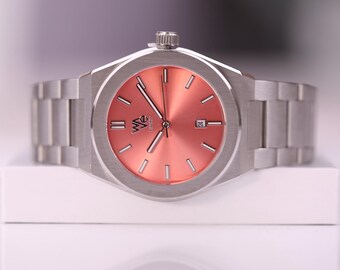 Reloj personalizado para hombre / Grabado de fuente moderna / Regalo artesanal