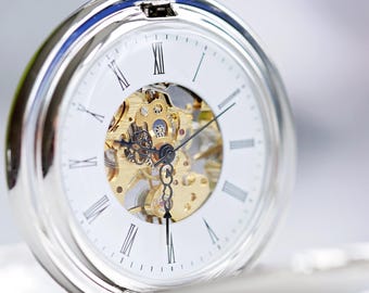 Personalized Dual Opening Personalized Engraved Pocket Watch Gift