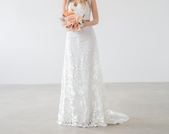 Removable Floral Lace Wedding Dress Overskirt -  Magnolia