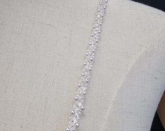 Thin Pearl Straps, wedding dress straps, bridal straps - Sutton