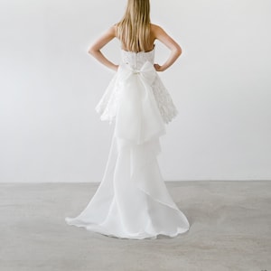 Zinnia - Removable organza bow with train, Detachable organza bow, Wedding dress bow, RT24003