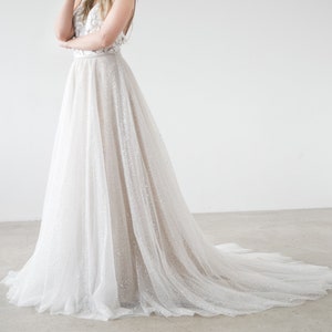 Laurel - Removable glitter overskirt, Super sparkle overskirt, Detachable overlay, Detachable train, RO24008