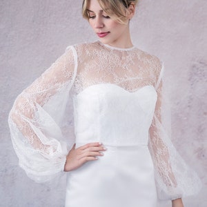Florentina - Sequins french lace top, lace top, wedding top, bridal top, party top, wedding separate, T24006