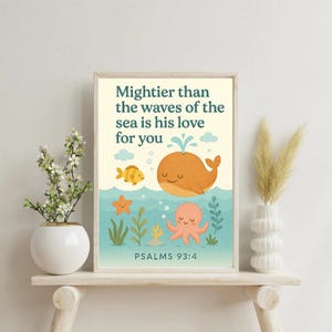 Bibel Vers Kinderzimmer Wand Kunst Set - Christliche Digitale Drucke für Kinderzimmer | Schriftkunst für Babyzimmer | 4er Set Bibel Zitat Poster |