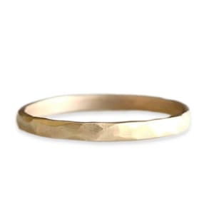rustic carved band, 14k gold ring, wedding band, everyday ring, solid recycled 18k gold, wedding ring image 1