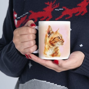 Orange Cat Delight Mug, Cute Cat Mug, Cat Lover Gift, Gift for Orange Cat Owner, Ceramic 11oz