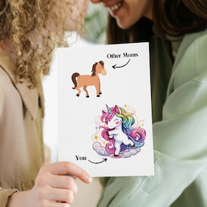 Funny Unicorn Mom vs Others Greeting Card, Mothers Day Card, Unicorn Card for Mum, Unicorn Dancer, Birthday Card for Mom, Other Moms You