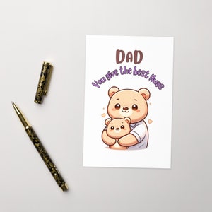 Best Hugging Papa Bear Father's Day Card, Folded Greeting Card, Dad Birthday Card, Bear Hug card, Card for Dad, Appreciation Card, Dad Love