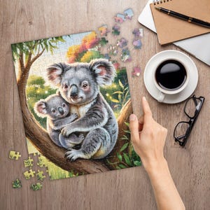 Cute Koala Art Gift for Puzzle Lovers & Adults, Wildlife Animal Lover Gift, Aussie Nature Puzzle for Family Fun, Adorable Mother&#39;s day gift