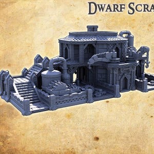 Dwarf Scrapyard - Tabletop Terrain - 28 MM, Tabletop 3D Printed Terrain by MiniatureLand, Perfect for Wargaming and RPGs