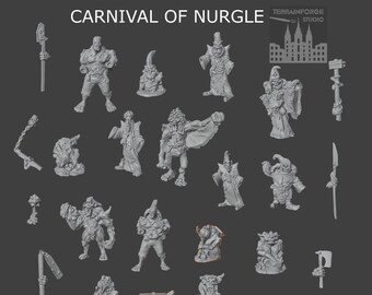 Carnival of Chaos Warband, Classic Vintage Mordheim Miniatures, Nurgle Warband for Classic Mordheim