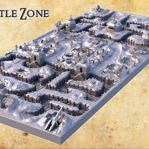 Trench Battle Zone - Tabletop Terrain - Tabletop 3D Printed Terrain by MiniatureLand, Perfect for Wargaming and RPGs