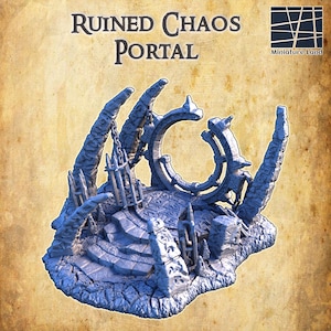 Ruined Chaos Portal - Tabletop Gelände - 28 MM, Tabletop 3D gedrucktes Gelände von MiniatureLand, perfekt für Wargaming und RPGs