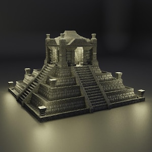 Small Jungle Temple - Tabletop Terrain - 28 MM, Tabletop 3D Printed Terrain by MiniatureLand, Perfect for Wargaming and RPGs