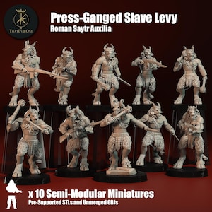Saytr &quot;Full-Horn&quot; Slave Levy, Semi-Modular Sci-Fi warriors by ThatEvilOne, Sci-fi Wargames, Beastmen Roman-inspired chaos army