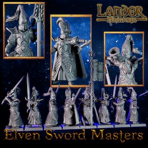 Elven Sword Masters, miniature modulari degli Alti Elfi di Landor Miniatures! Alti Elfi per i Wargame Fantasy