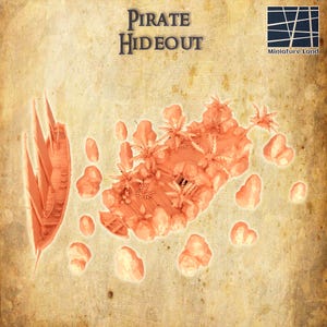 Pirate Hideout - Tabletop Terrain - 28 MM Tabletop 3D Printed Terrain by MiniatureLand, Perfect for Wargaming and RPGs