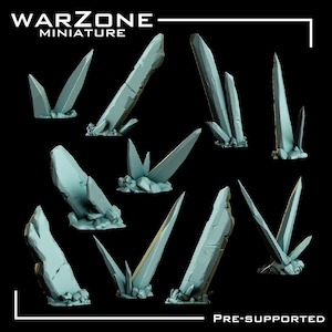 Crystal / Crystals Basing Bits Vol. 02, Grimdark Conversion Parts and Basing Materials Sculpted by WarZone Miniature