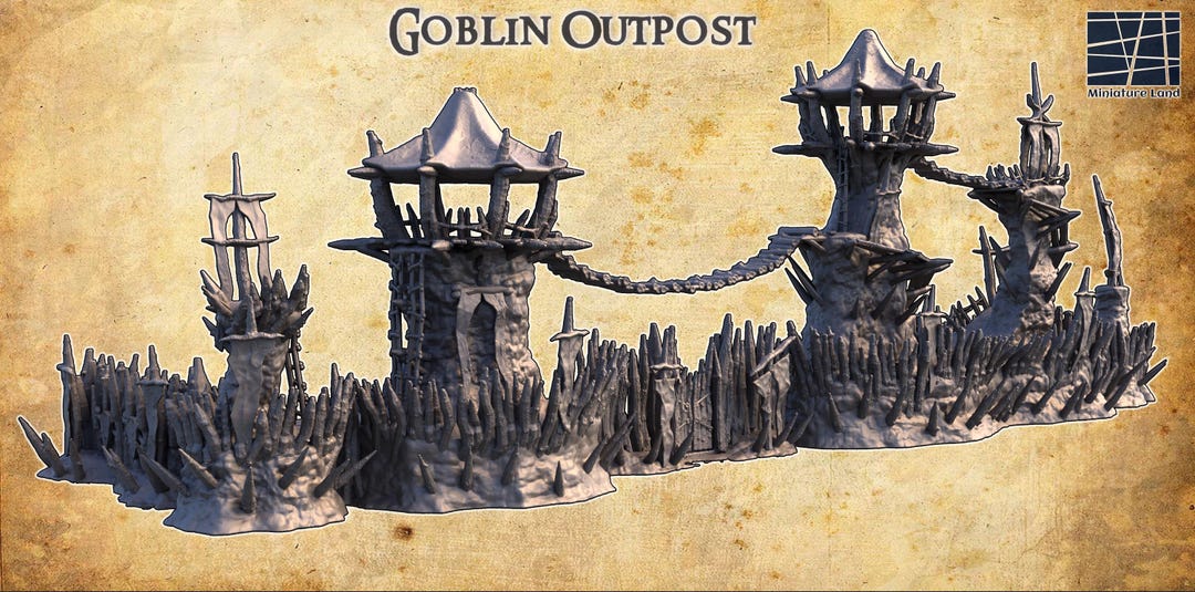 Goblin Outpost - Tabletop Terrain - 28 MM, Tabletop 3D Printed Terrain ...