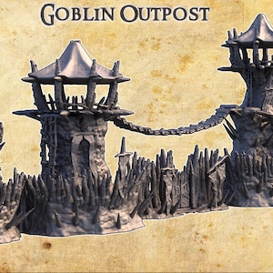 Goblin Outpost - Tabletop Terrain - 28 MM, Tabletop 3D Printed Terrain by MiniatureLand, Perfect for Wargaming and RPGs
