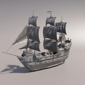 Pirate Galley - Tabletop Terrain - 28 MM, Tabletop 3D Printed Terrain by MiniatureLand, Perfect for Wargaming and RPGs