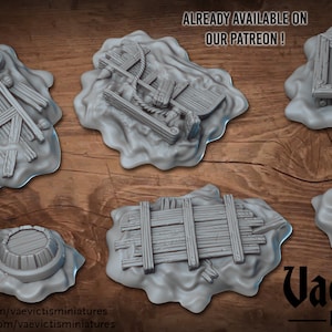 Fantasy Shipwreck Pirate Scatter Terrain 28mm Tabletop Wreckage Terrain 32mm Terrain suitable for Fantasy Wargames and Tabletop RPGs