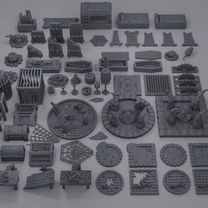 Dungeon Environment Pack - Tabletop Terrain - 28 MM, Tabletop 3D Printed Terrain by MiniatureLand, Perfect for Wargaming and RPGs