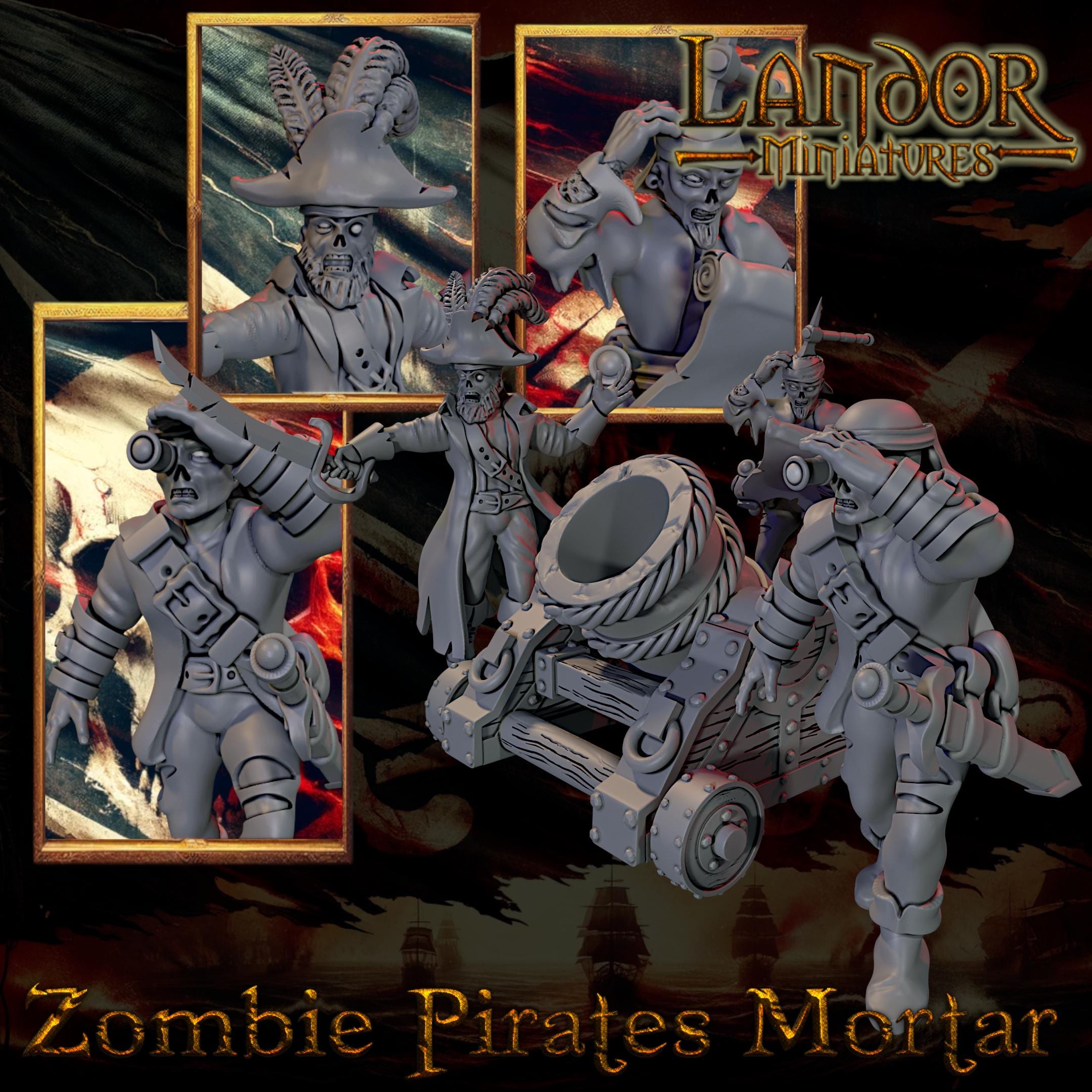 Zombie Pirates Mortar, Modular Undead Swashbucklers by Landor