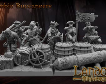 Zombie Buccaneers, Modular Undead Swashbucklers by Landor Miniatures! Vampire Coast for Fantasy Wargames