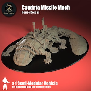 Caudata Missile Mech, Modular Sci-Fi Vehicle by ThatEvilOne, Sci-Fi Wargames Proxy, Imperial heretic Auxillia Transport Mech