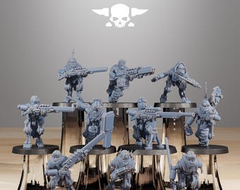 Aasfresser Halblinge, Space Techno-bots, modulare Sci-Fi Krieger von STATIONFORGE, Sci-Fi Wargames, Cyber-Themed Grimdark Miniaturen