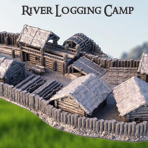 River Logging Camp - Tabletop Terrain - 28 MM, Tabletop 3D Printed ...