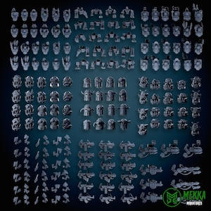 Modular Bionic Cyborks! Space-Faring Orkish Menace Sculpted by Mekka Miniatures, Grimdark Compatible, Scaled for Sci-Fi Miniature Wargames