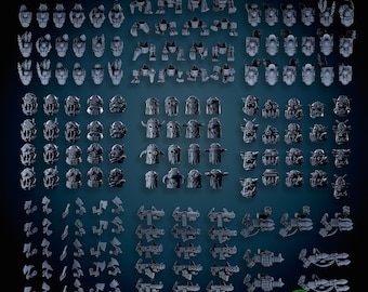 Modular Bionic Cyborks! Space-Faring Orkish Menace Sculpted by Mekka Miniatures, Grimdark Compatible, Scaled for Sci-Fi Miniature Wargames